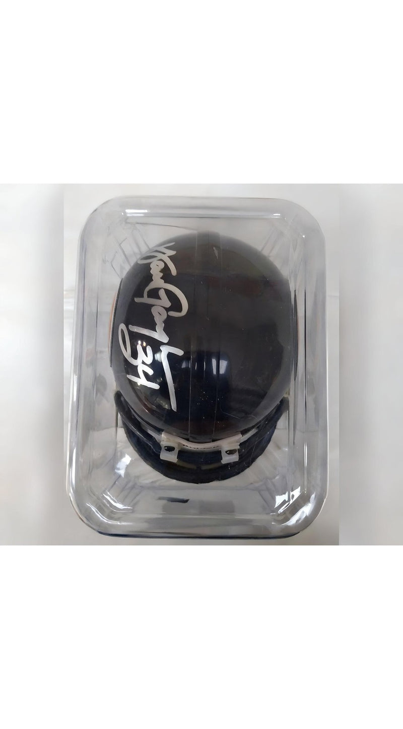 Walter Payton Signed Mini Helmet Bears Hall Fame Jackson - With Frame