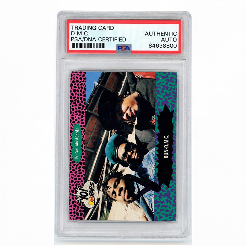 1991 Pro Set Yo! MTV Raps DMC Signed Auto #68 Run-DMC PSA DNA Authentic