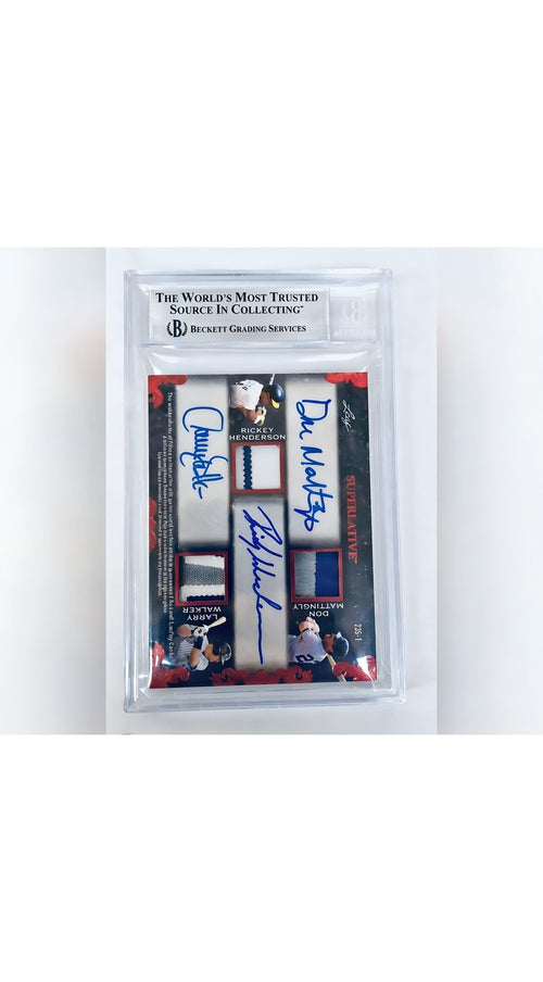 2023 Leaf Mattingly Henderson Walker Beckett Multi Signed Relic Card