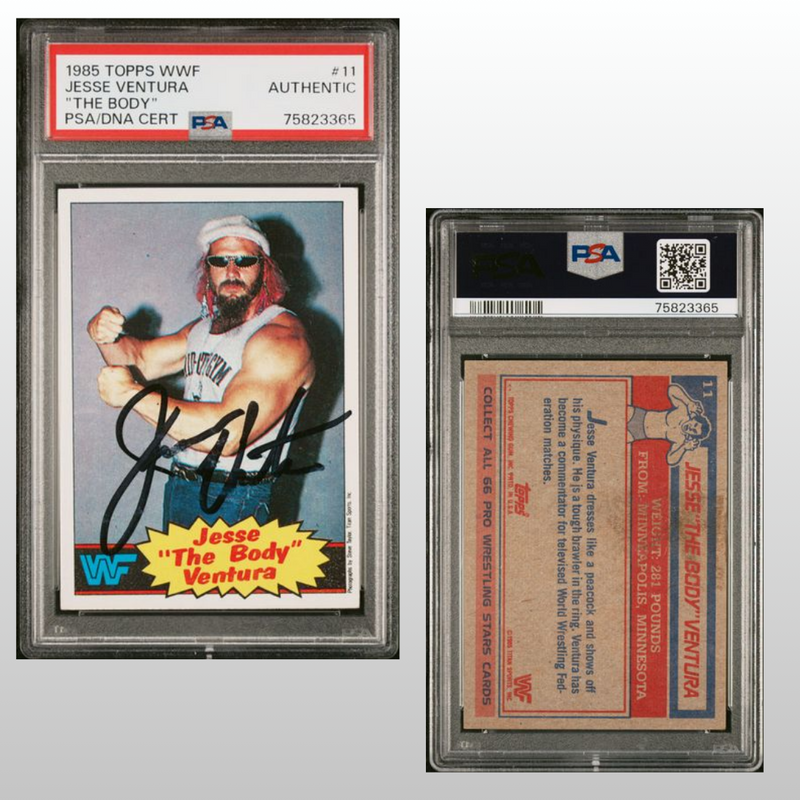 1985 Topps WWF Jesse "The Body" Ventura #11 PSA/DNA Authentic Auto Signed