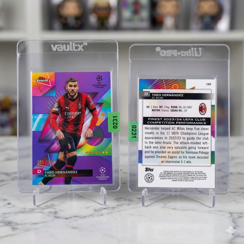 2023-24 Topps Finest Theo Hernandez PURPLE REFRACTOR /299 #132 AC Milan