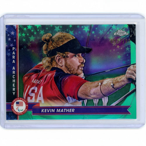 2024 Topps Chrome Olympic Hopefuls Kevin Mather Aqua Star Refractor #110 99/199
