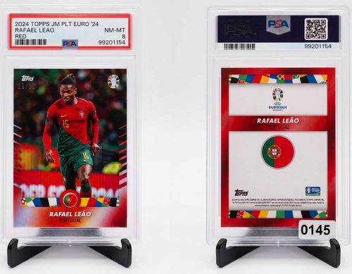 2023-24 Topps Euro 2024 Rafael Leao RED PARALLEL /10 PSA 8 Portugal