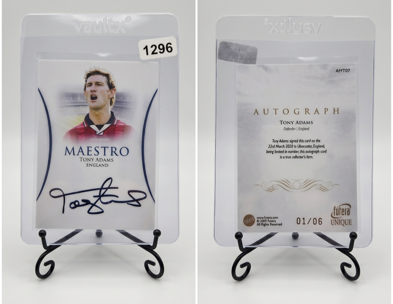 2024 Futera Unique TONY ADAMS Maestro GOLD Autograph 01/06 #AMT07 Arsenal