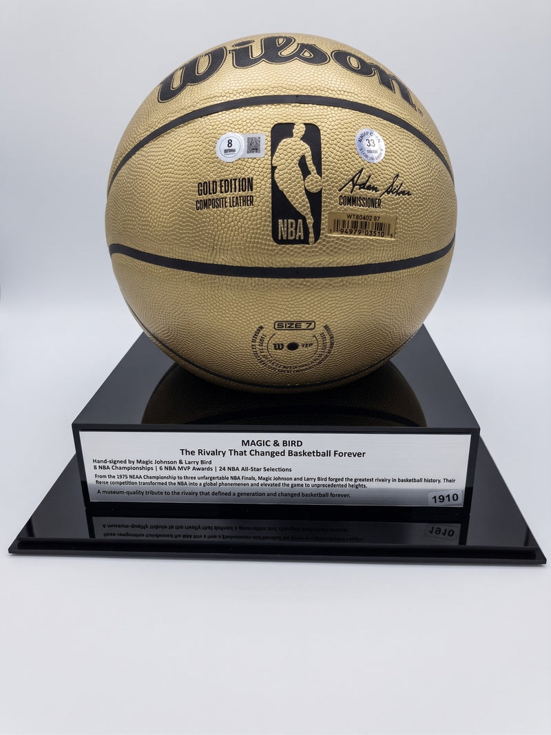 Magic Johnson and Larry Bird Basketball Rivalry - With Frame