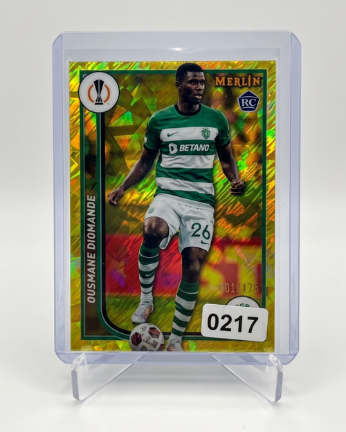2023-24 Topps Merlin Ousmane Diomande RC YELLOW SHIMMER Refractor 175 #114