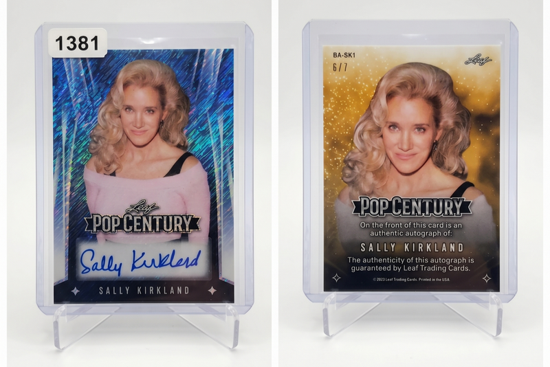 2025 Leaf Pop Century Sally Kirkland Base Auto #BA-SK1 Blue Shimmer Prismatic6/7
