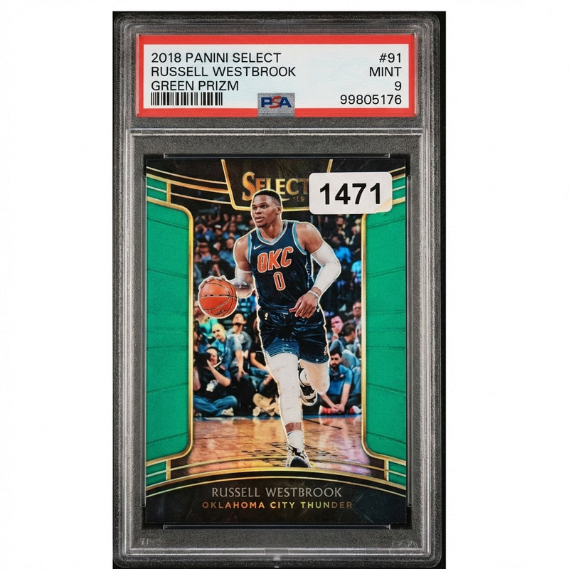 2018 Panini Select Russell Westbrook GREEN PRIZM #91 PSA 9 MINT Serial 2/5 RARE