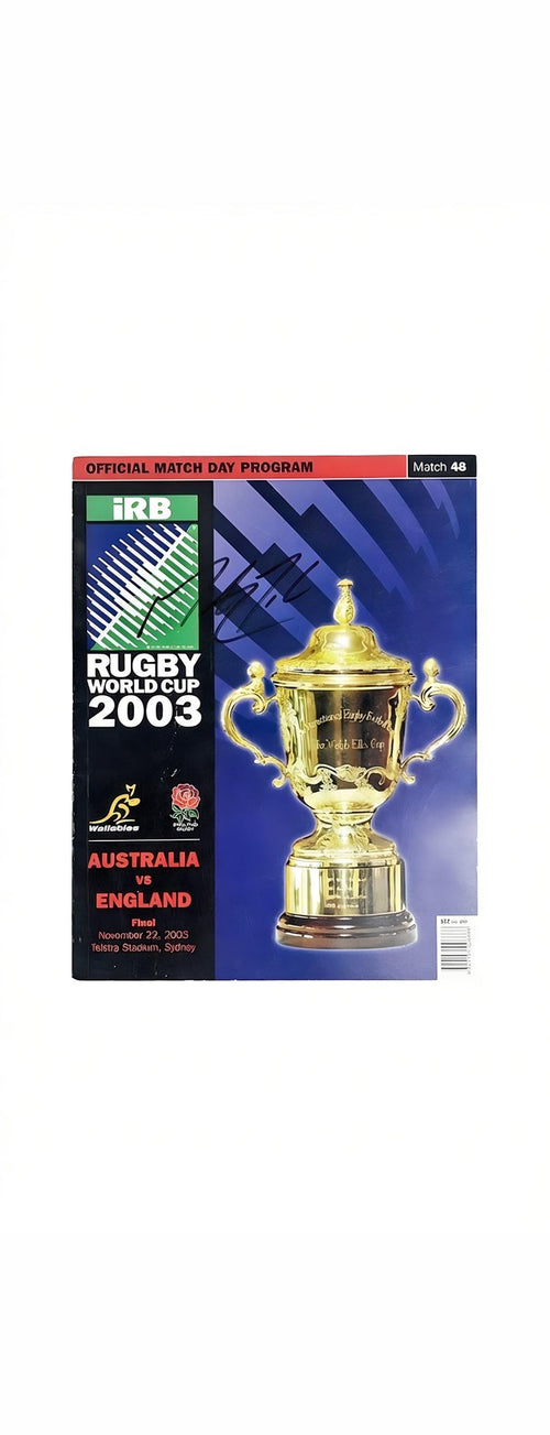 Martin Johnson England Rugby Captain Autographed 2003 World Cup Programme