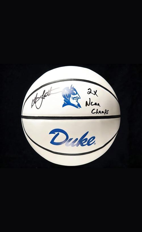 Christian Laettner Signed Duke Logo Basketball NCAA Legend Memorabilia Item