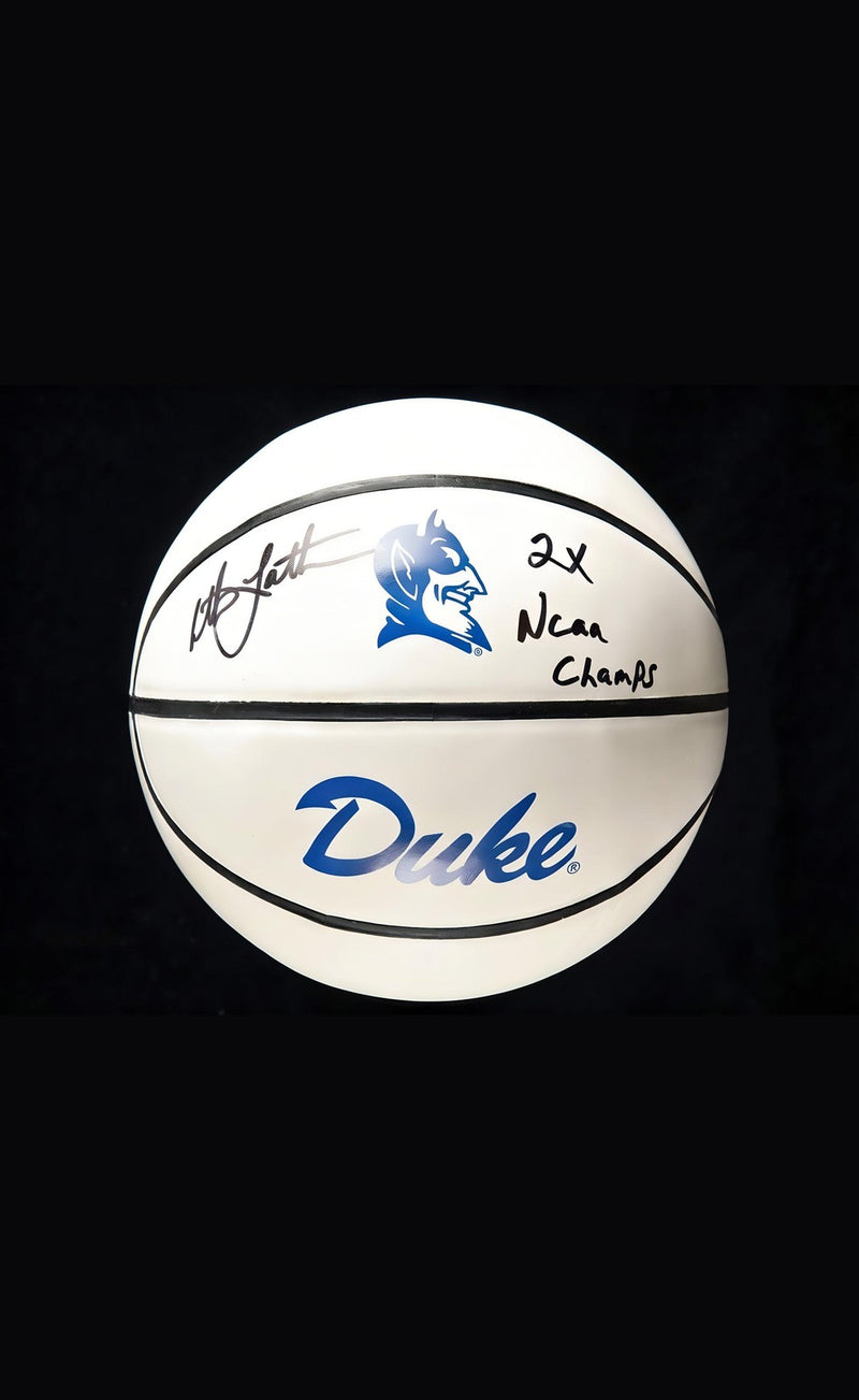 Christian Laettner Signed Duke Logo Basketball NCAA Legend Memorabilia Item