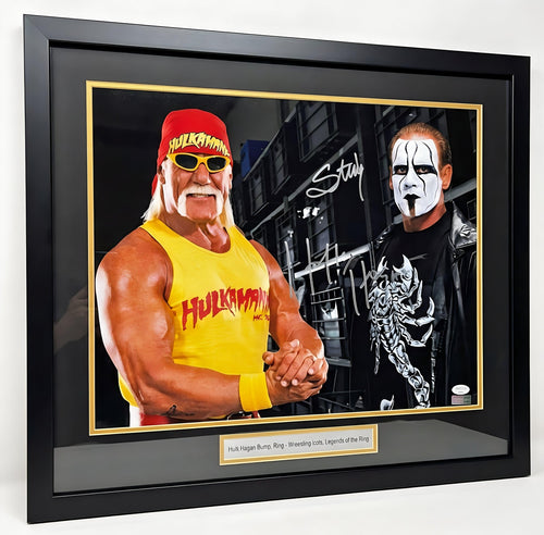 Hulk Hogan and Sting Signed WWE 16x20 Photo Wrestling Legends Collide