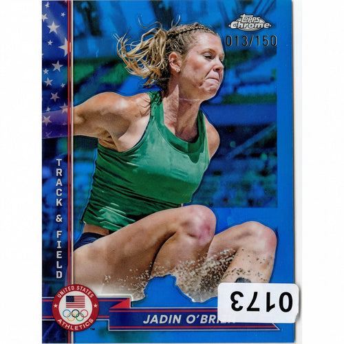 2024 Topps Chrome Olympic Hopefuls Jadin O'Brien Blue Refractor #36 013/150 USA