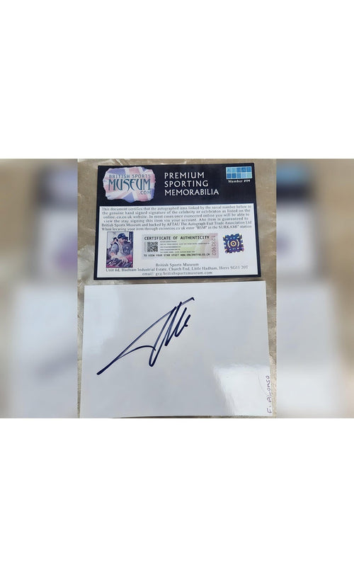 Fernando Alonso Signed McLaren Edition Index Card Formula 1 Autograph