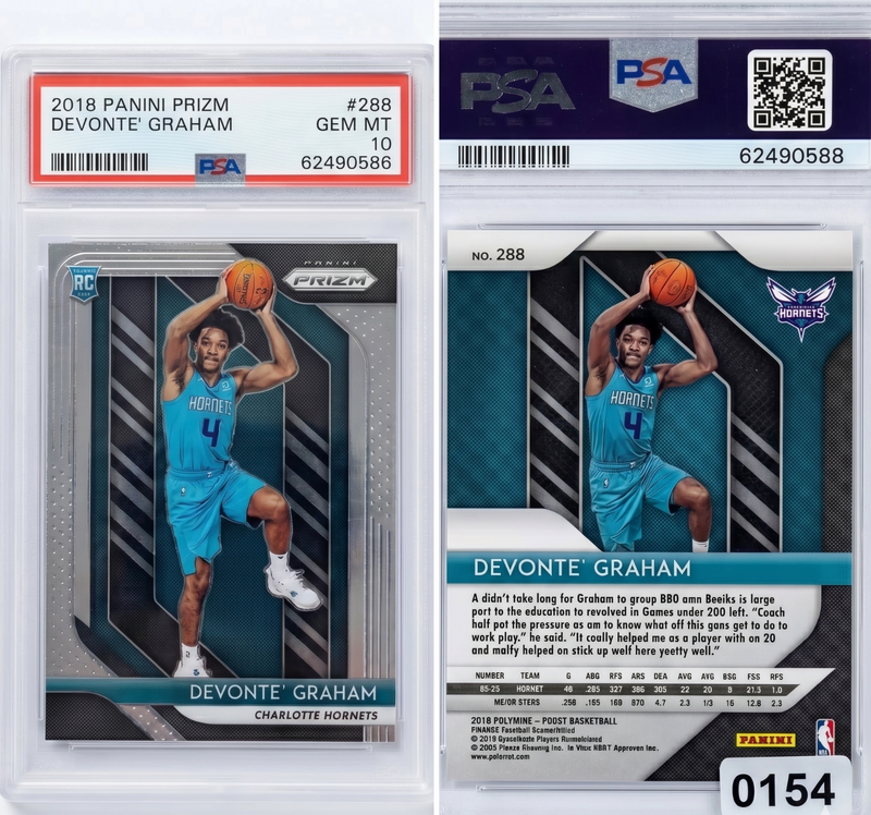 2018 Panini Prizm Devonte' Graham #288 Silver Prizm Rookie Card PSA 10 Gem Mint