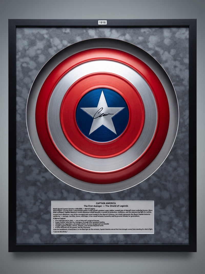 Captain America First Avenger Shield Of Legends Autographs - With Frame