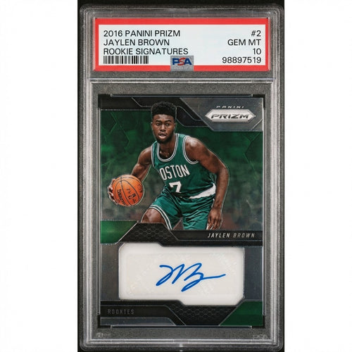 2016 17 Jaylen Brown Panini Prizm Rookie Signatures Auto RC PSA 10 Gem