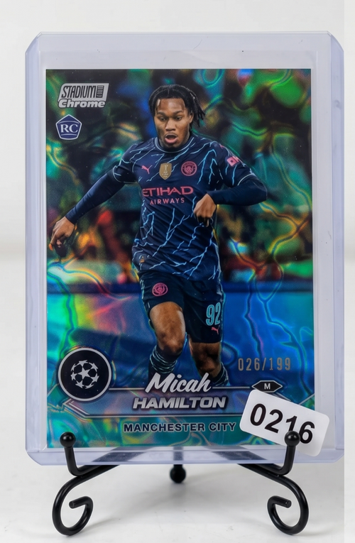2023-24 Topps Stadium Club Chrome Micah Hamilton RC AQUA GREEN CHARGE /199 #29