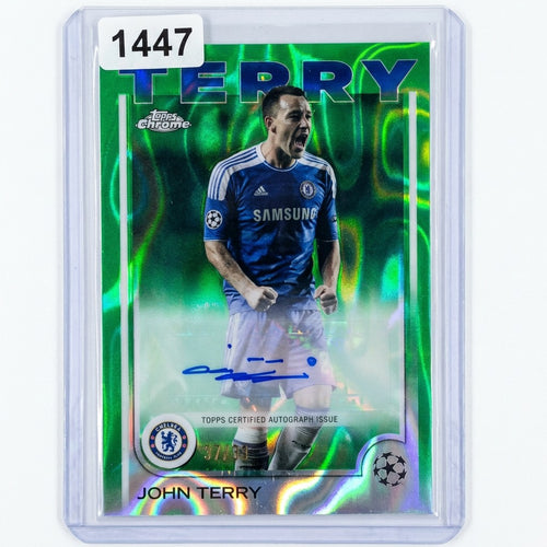 John Terry 2024 Topps UCC Chrome Green Lava Autograph Limited Edition 99