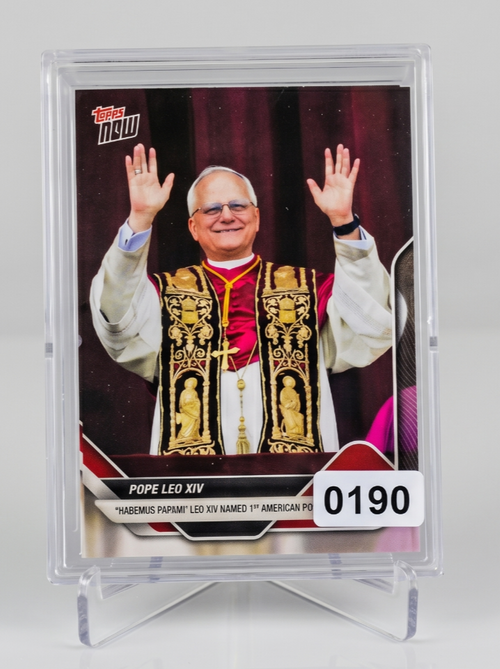 2025 Topps Now Pope Leo XIV Robert Prevost #POPE-1 First American Pope Card