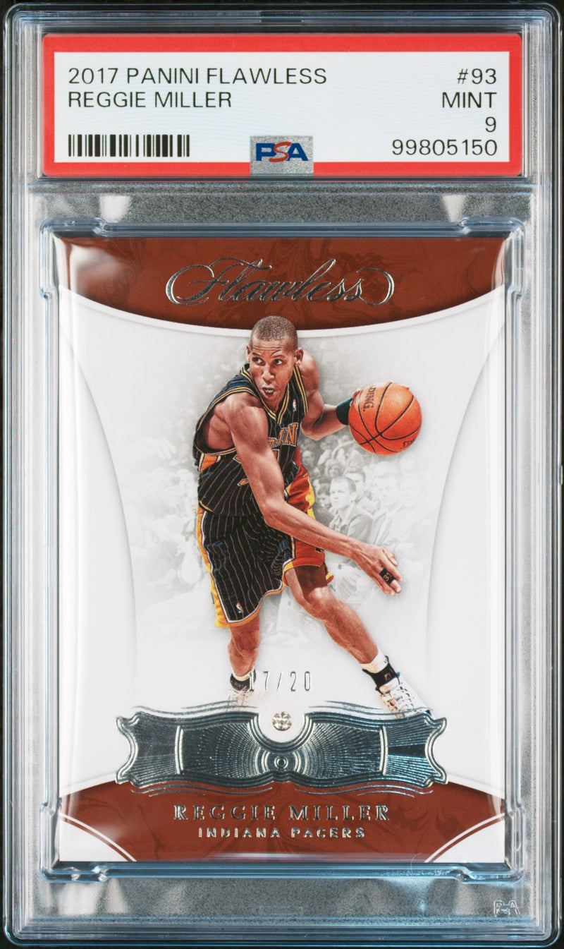 2017 2018 Panini Flawless Reggie Miller Diamond Pacers PSA 9 Rare Card