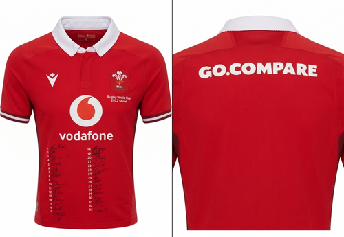 2023 Wales Rugby World Cup Squad Signed Shirt with 33 Autographs Limited Edition