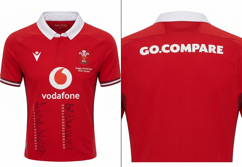 2023 Wales Rugby World Cup Squad Signed Shirt with 33 Autographs Limited Edition