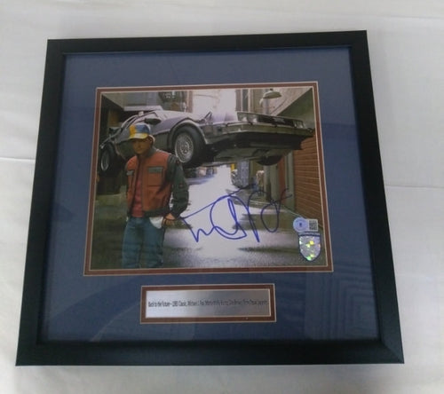 Michael J Fox Signed Back To Future Photo Beckett Pix - With Frame