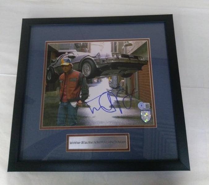 Michael J Fox Signed Back To Future Photo Beckett Pix - With Frame